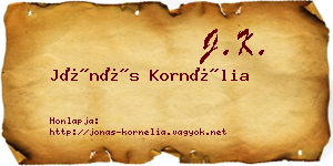 Jónás Kornélia névjegykártya